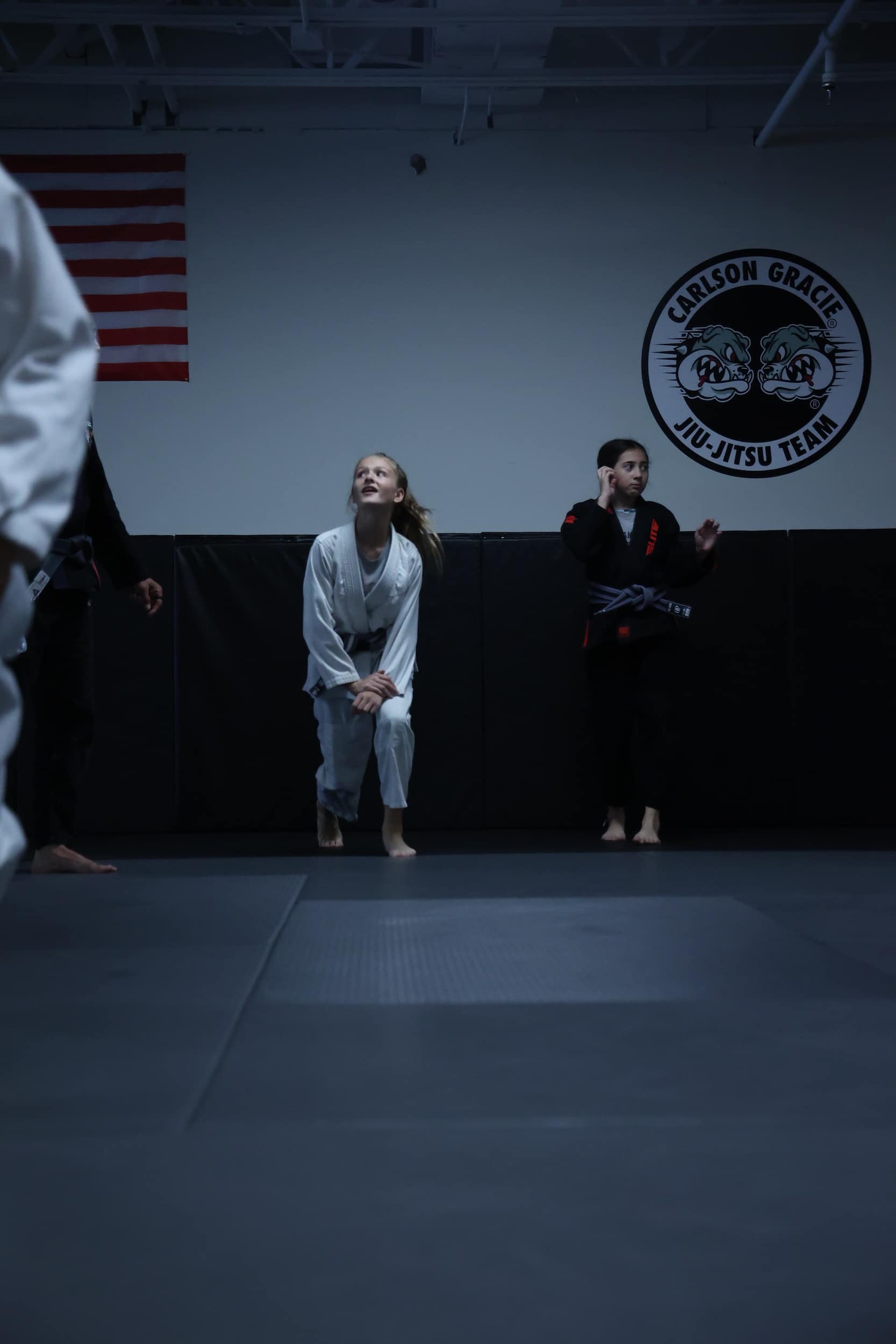 Carlson Gracie Grand Rapids young BJJ students practicing Jiu-Jitsu drills.